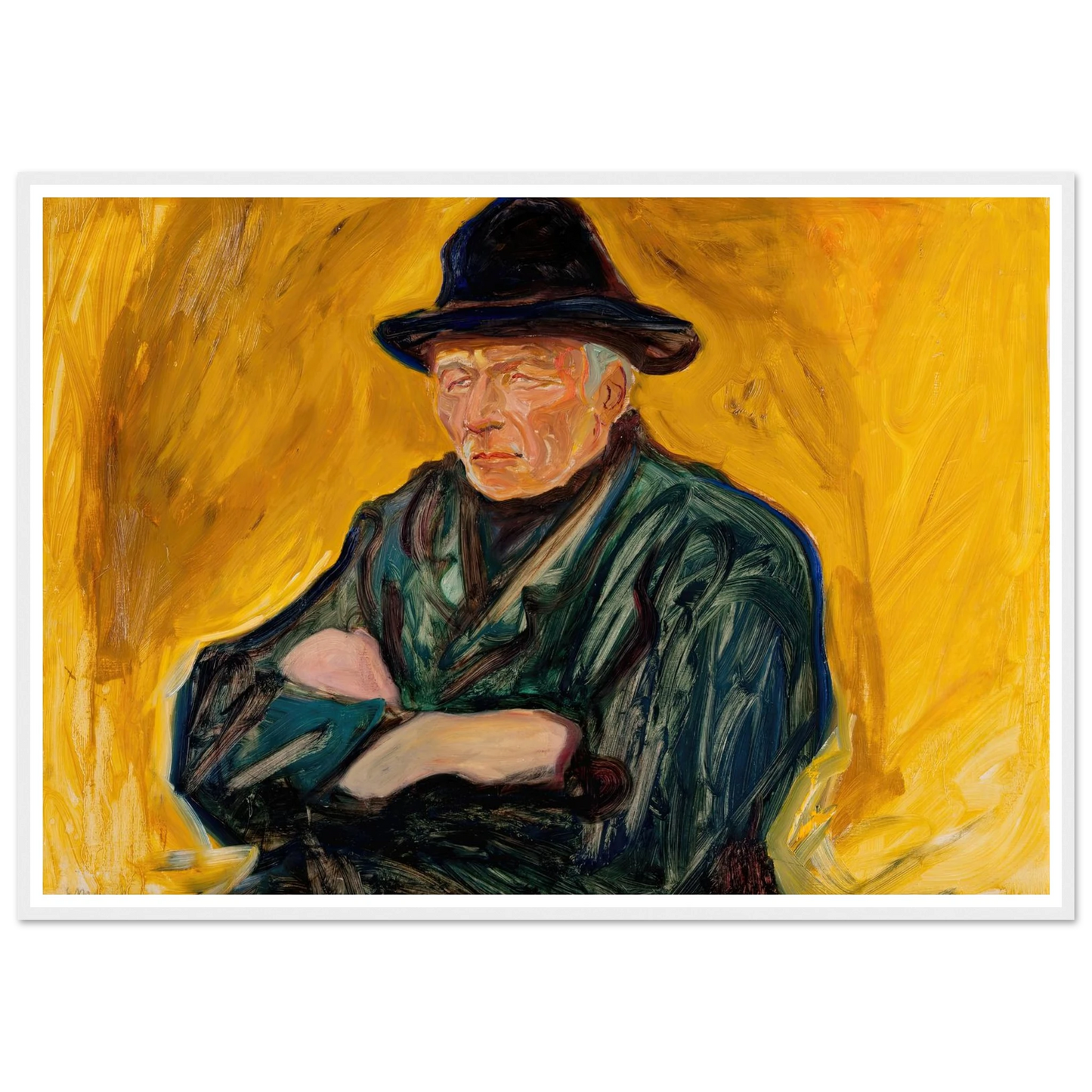 An Old Man (ca 1902) Art Print | Edvard Munch - Framed Poster - 30x40 cm / 12x16″ - Black frame