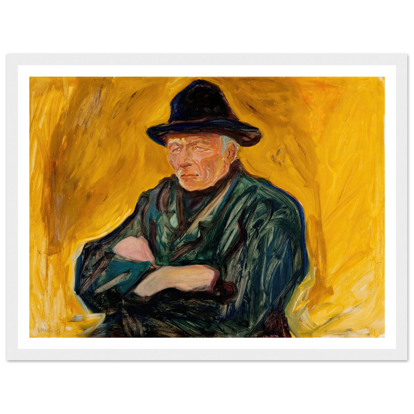 An Old Man (ca 1902) Art Print | Edvard Munch - Framed Poster - 30x40 cm / 12x16″ - Black frame