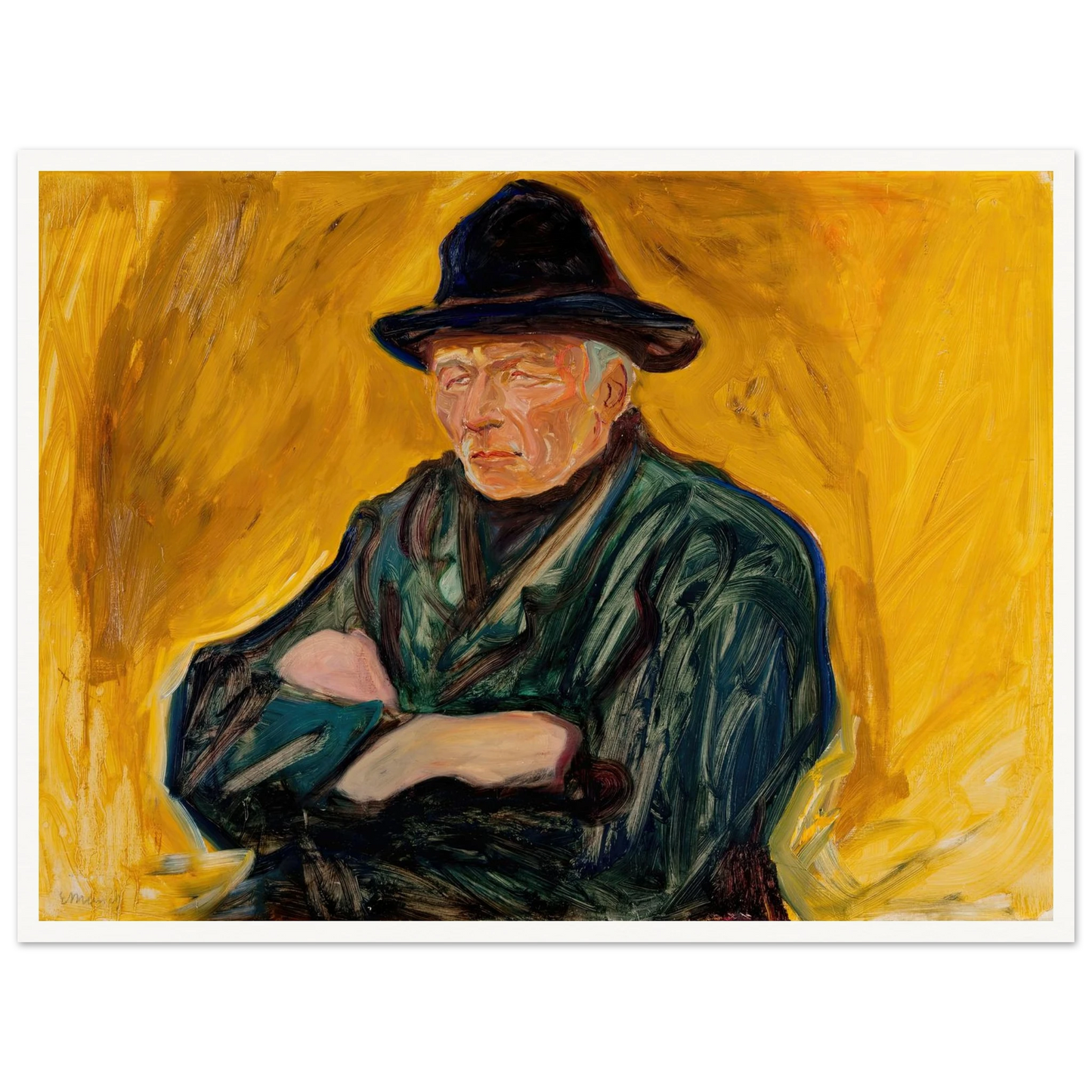 An Old Man (ca 1902) Art Print | Edvard Munch - Framed Poster - 30x40 cm / 12x16″ - Black frame