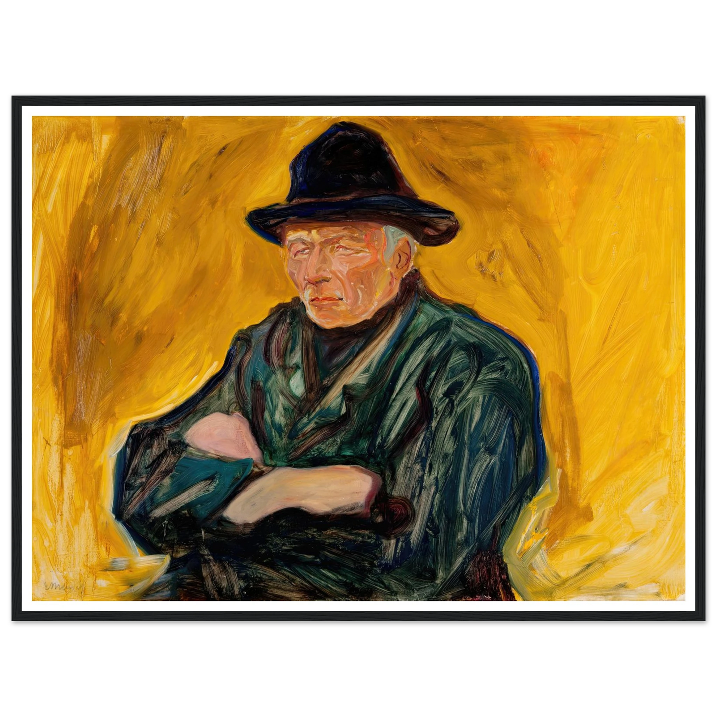 An Old Man (ca 1902) Art Print | Edvard Munch - Framed Poster - 30x40 cm / 12x16″ - Black frame