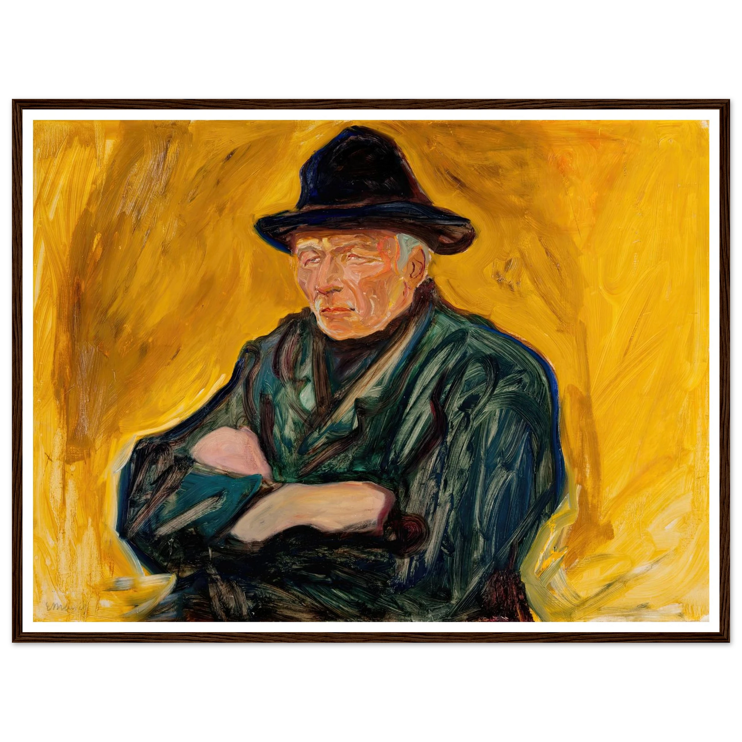 An Old Man (ca 1902) Art Print | Edvard Munch - Framed Poster - 30x40 cm / 12x16″ - Black frame