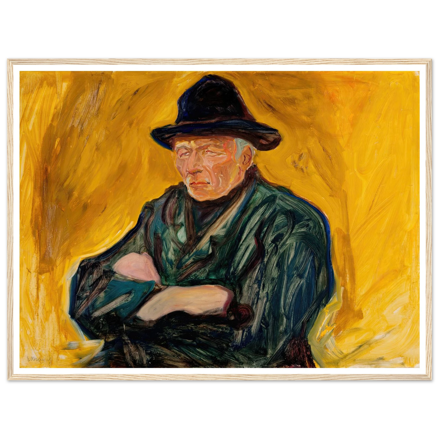 An Old Man (ca 1902) Art Print | Edvard Munch - Framed Poster - 30x40 cm / 12x16″ - Black frame