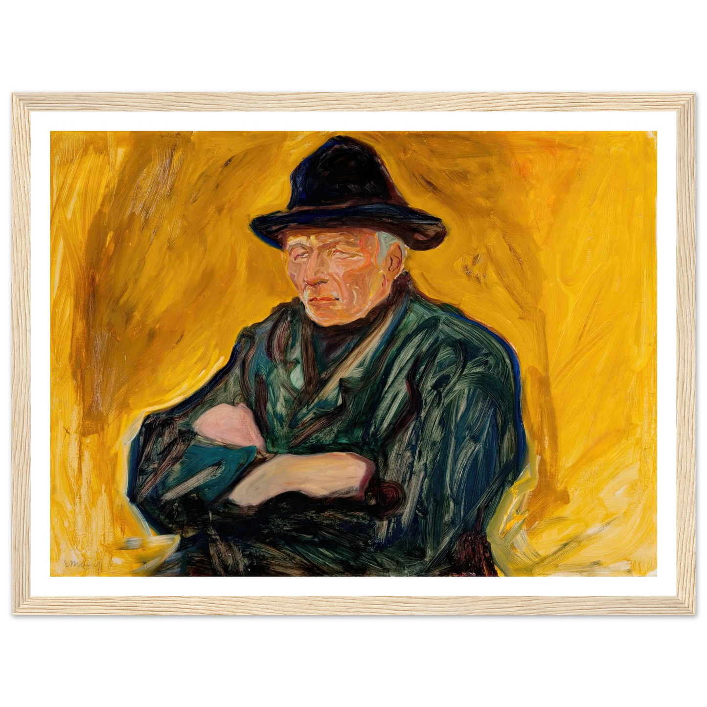 An Old Man (ca 1902) Art Print | Edvard Munch - Framed Poster - 30x40 cm / 12x16″ - Black frame