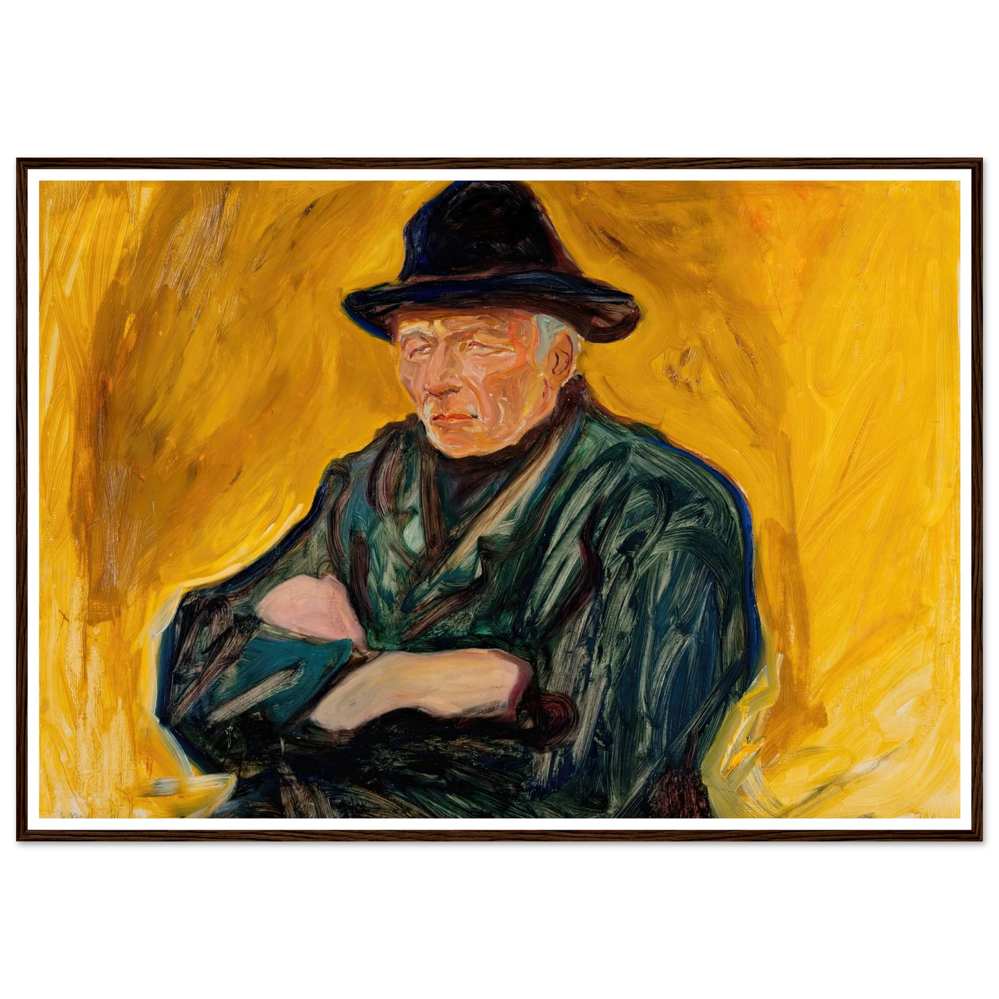An Old Man (ca 1902) Art Print | Edvard Munch - Framed Poster - 30x40 cm / 12x16″ - Black frame