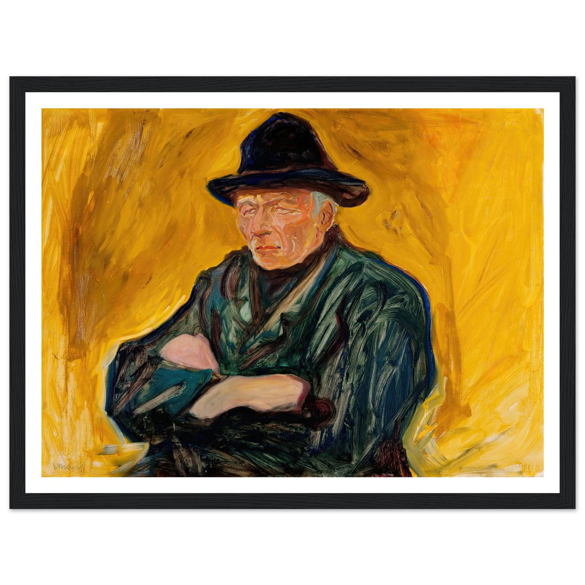 An Old Man (ca 1902) Art Print | Edvard Munch - Framed Poster - 30x40 cm / 12x16″ - Black frame