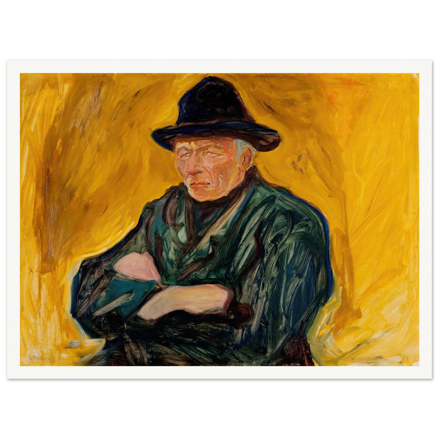 An Old Man (ca 1902) Art Print | Edvard Munch - Framed Poster - 30x40 cm / 12x16″ - Black frame