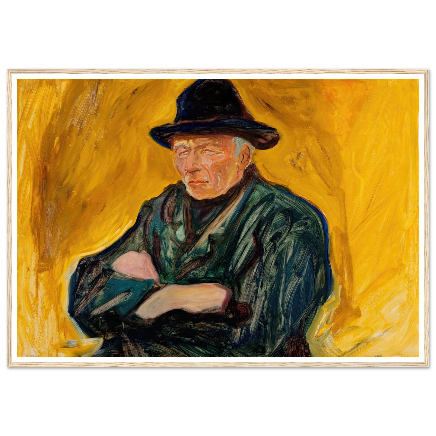 An Old Man (ca 1902) Art Print | Edvard Munch - Framed Poster - 30x40 cm / 12x16″ - Black frame