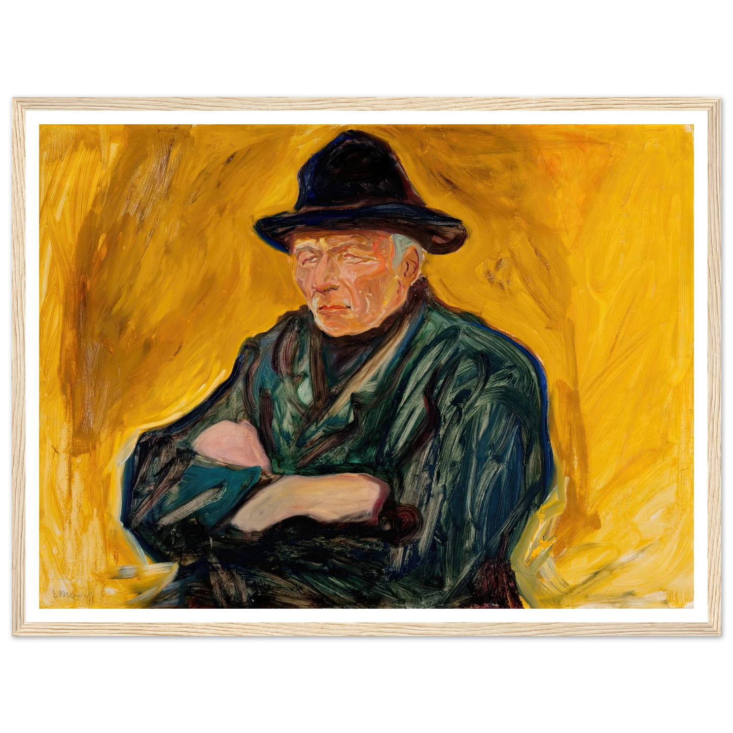 An Old Man (ca 1902) Art Print | Edvard Munch - Framed Poster - 30x40 cm / 12x16″ - Black frame