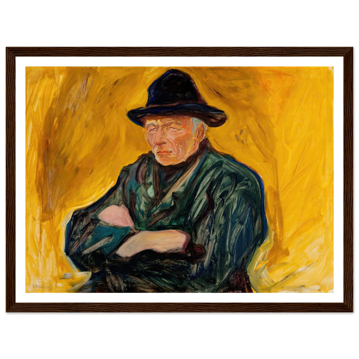An Old Man (ca 1902) Art Print | Edvard Munch - Framed Poster - 30x40 cm / 12x16″ - Black frame