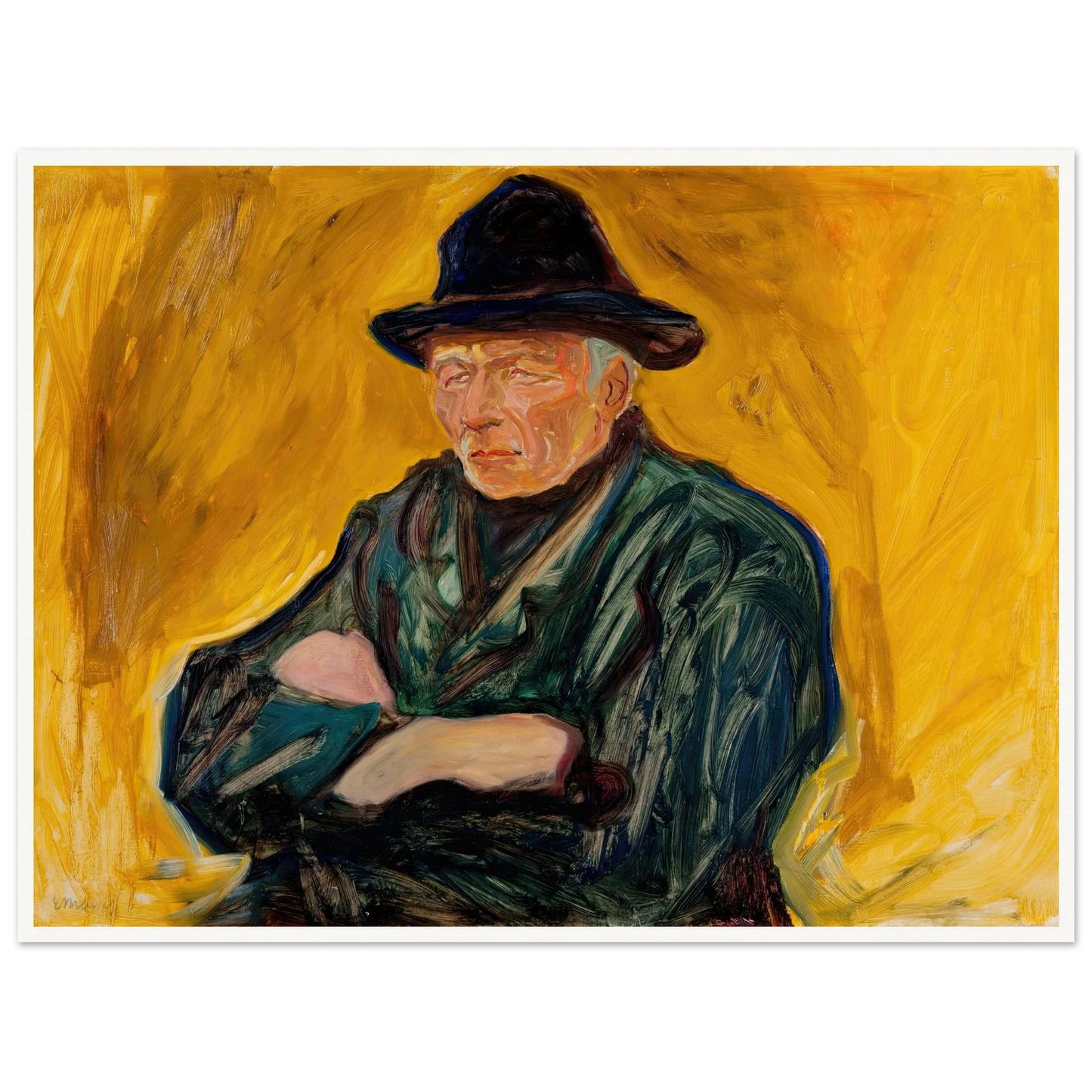 An Old Man (ca 1902) Art Print | Edvard Munch - Framed Poster - 30x40 cm / 12x16″ - Black frame