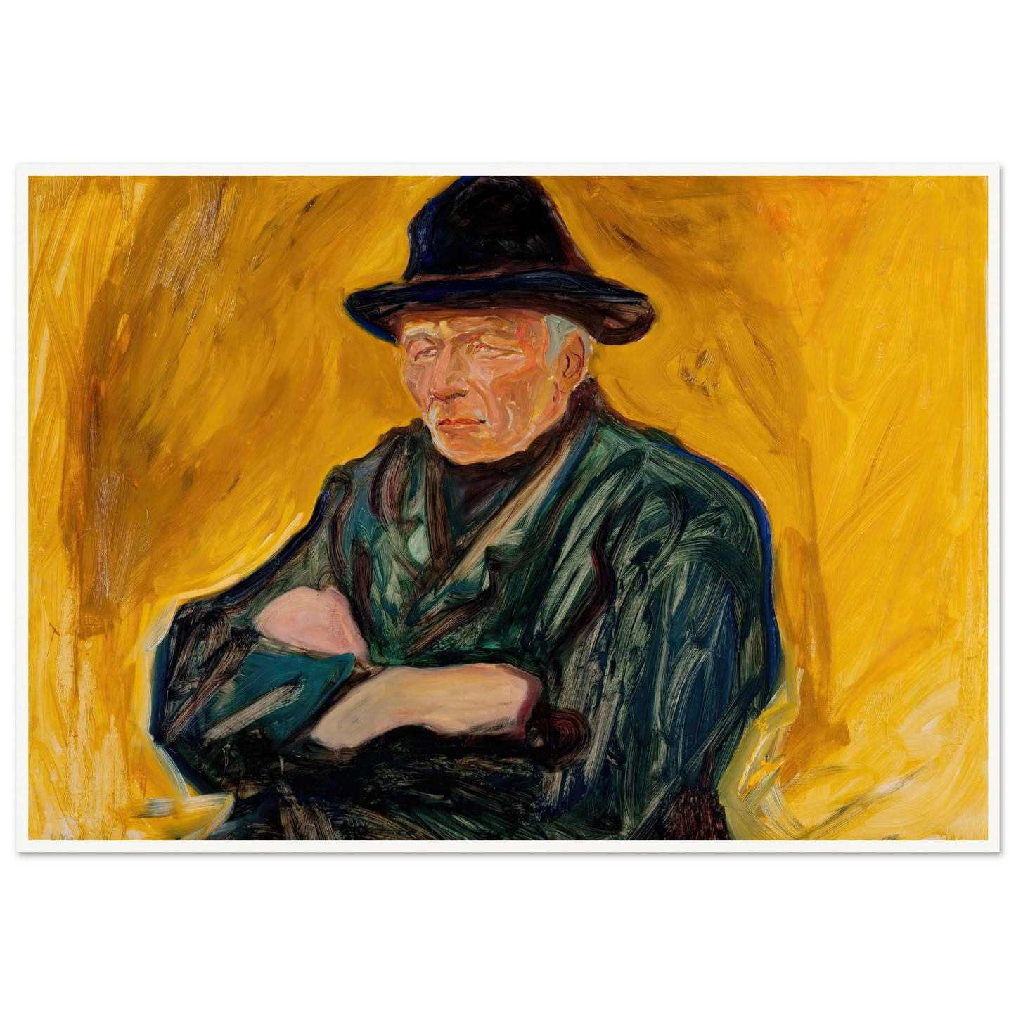 An Old Man (ca 1902) Art Print | Edvard Munch - Framed Poster - 30x40 cm / 12x16″ - Black frame