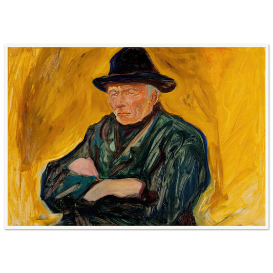 An Old Man (ca 1902) Art Print | Edvard Munch - Framed Poster - 30x40 cm / 12x16″ - Black frame
