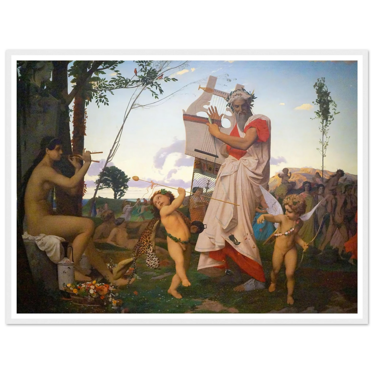 Anacréon Bacchus Et L’amour Art Print | Jean Leon Gerome - Framed Poster - 30x40 cm / 12x16″ - Black frame