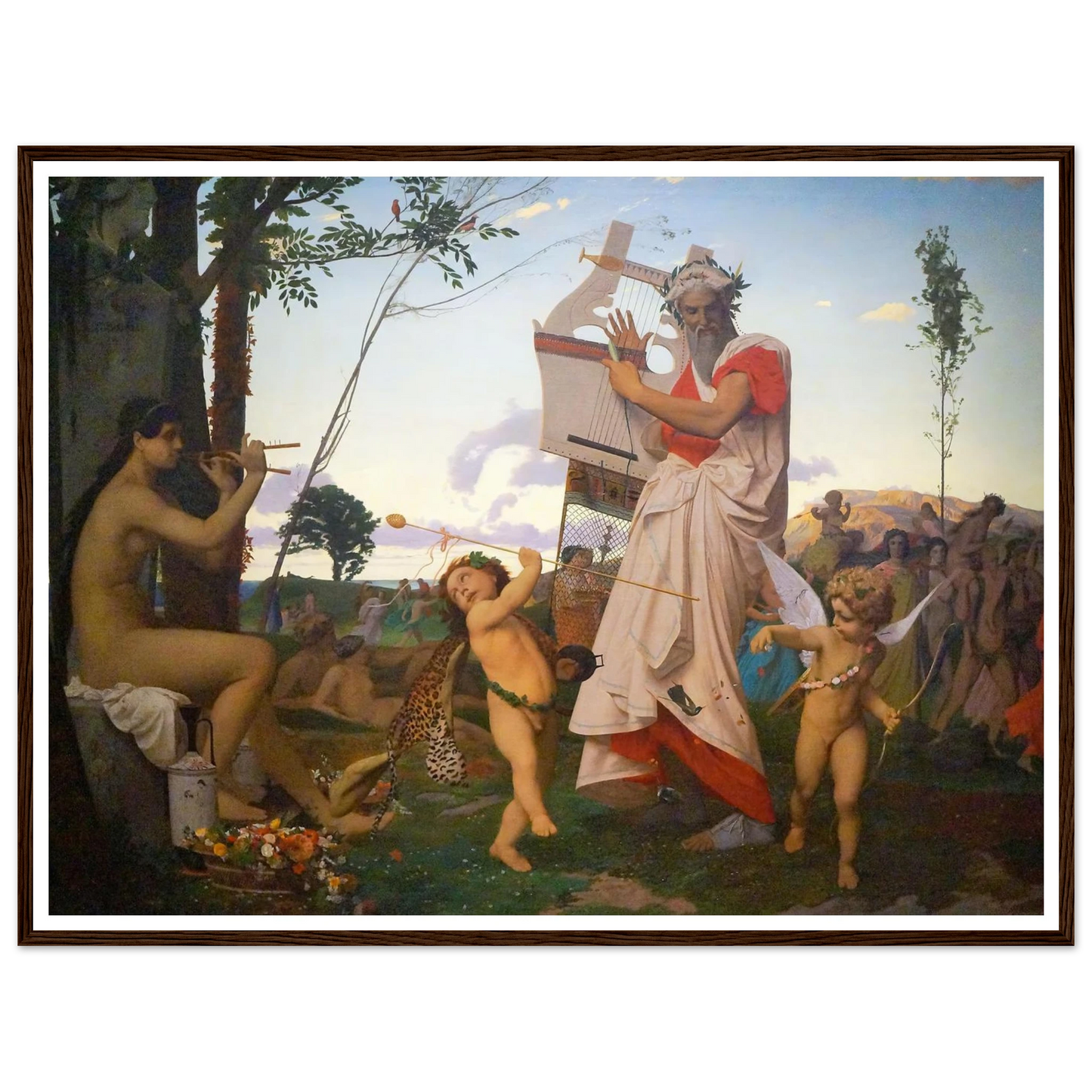 Anacréon Bacchus Et L’amour Art Print | Jean Leon Gerome - Framed Poster - 30x40 cm / 12x16″ - Black frame