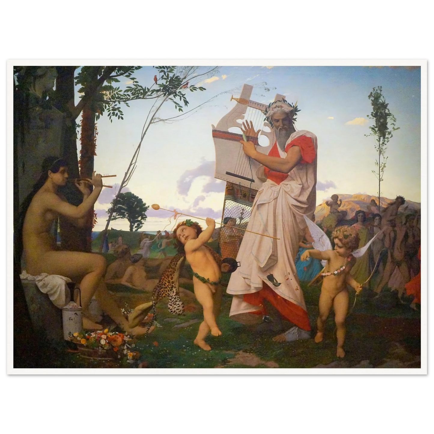 Anacréon Bacchus Et L’amour Art Print | Jean Leon Gerome - Framed Poster - 30x40 cm / 12x16″ - Black frame