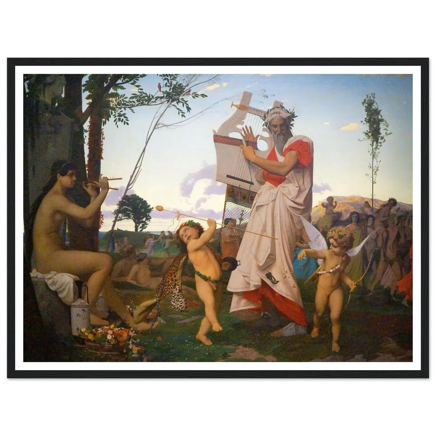 Anacréon Bacchus Et L’amour Art Print | Jean Leon Gerome - Framed Poster - 30x40 cm / 12x16″ - Black frame