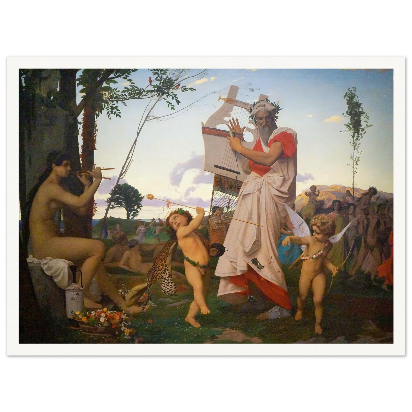 Anacréon Bacchus Et L’amour Art Print | Jean Leon Gerome - Framed Poster - 30x40 cm / 12x16″ - Black frame