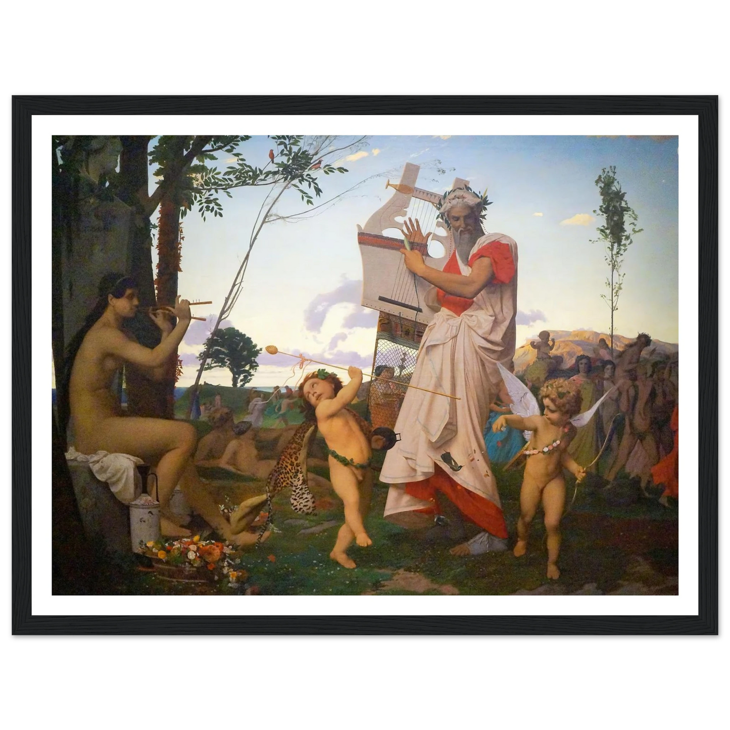 Anacréon Bacchus Et L’amour Art Print | Jean Leon Gerome - Framed Poster - 30x40 cm / 12x16″ - Black frame
