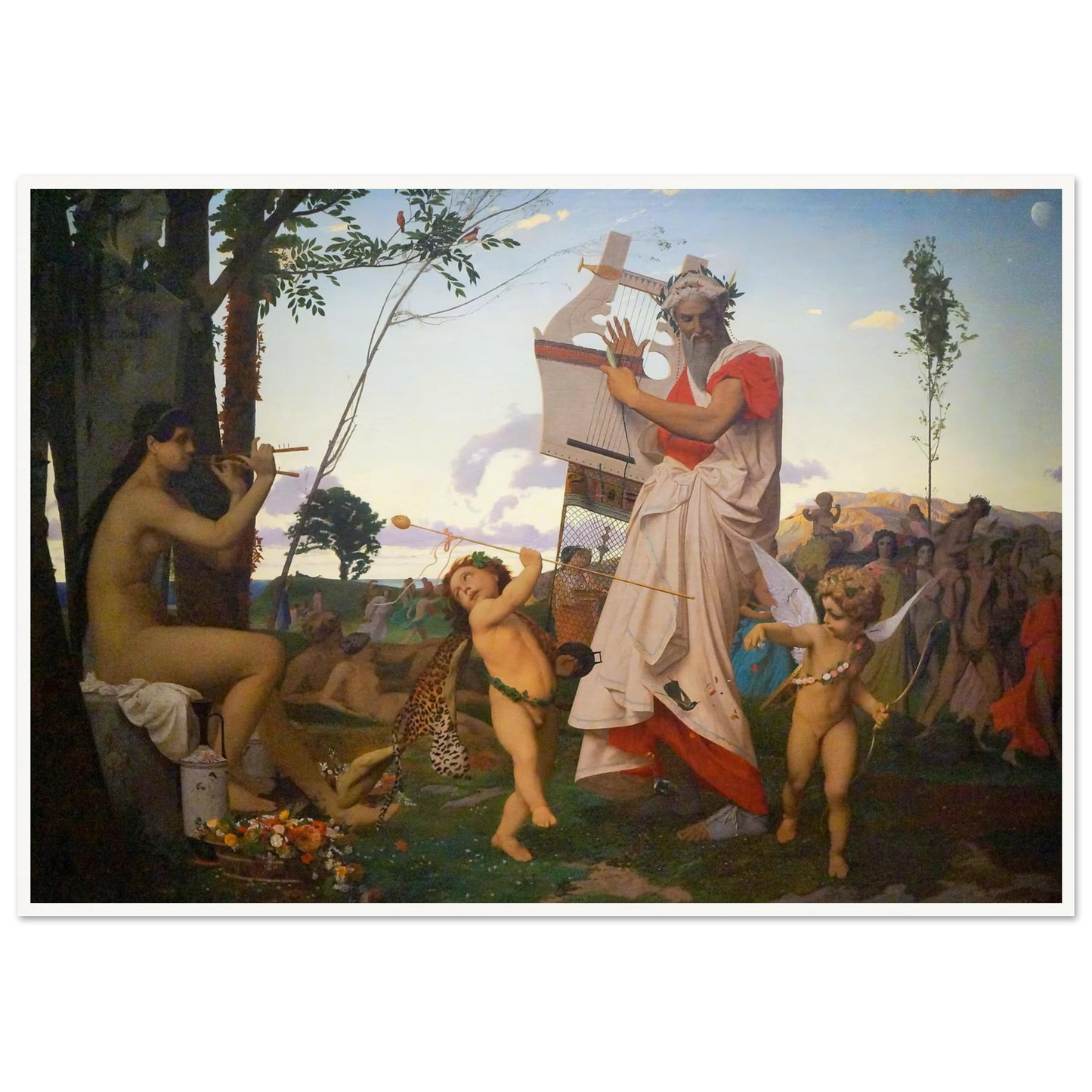 Anacréon Bacchus Et L’amour Art Print | Jean Leon Gerome - Framed Poster - 30x40 cm / 12x16″ - Black frame