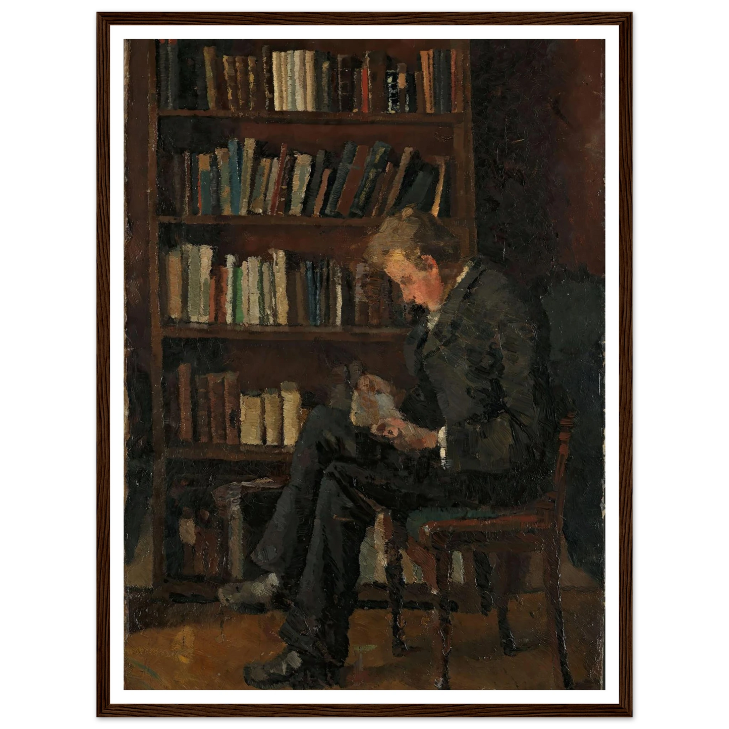 Andreas Reading (1882–1883) Art Print | Edvard Munch - Framed Poster - 30x40 cm / 12x16″ - Black frame