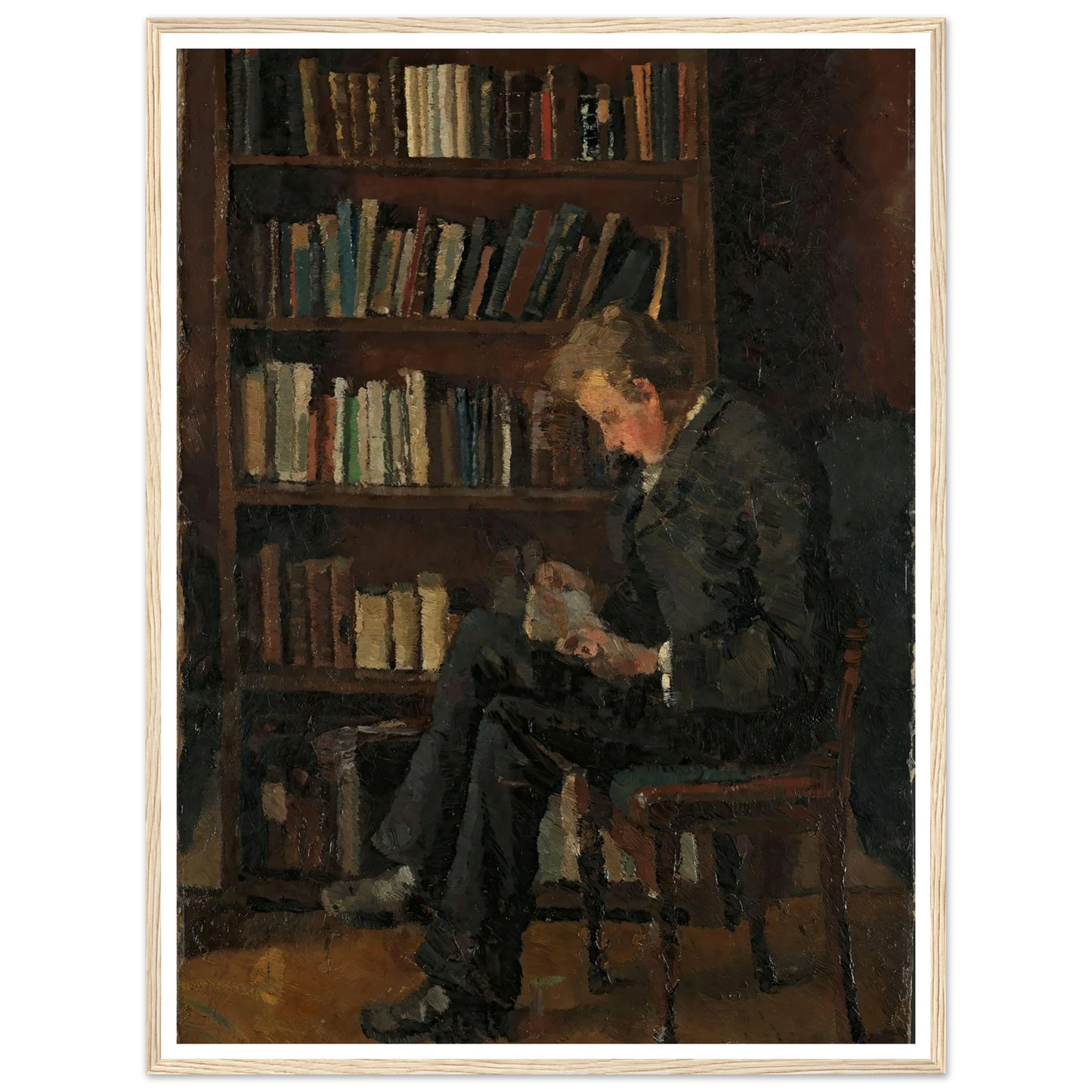 Andreas Reading (1882–1883) Art Print | Edvard Munch - Framed Poster - 30x40 cm / 12x16″ - Black frame