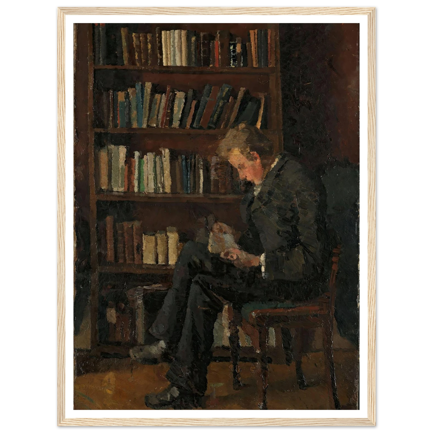 Andreas Reading (1882–1883) Art Print | Edvard Munch - Framed Poster - 30x40 cm / 12x16″ - Black frame