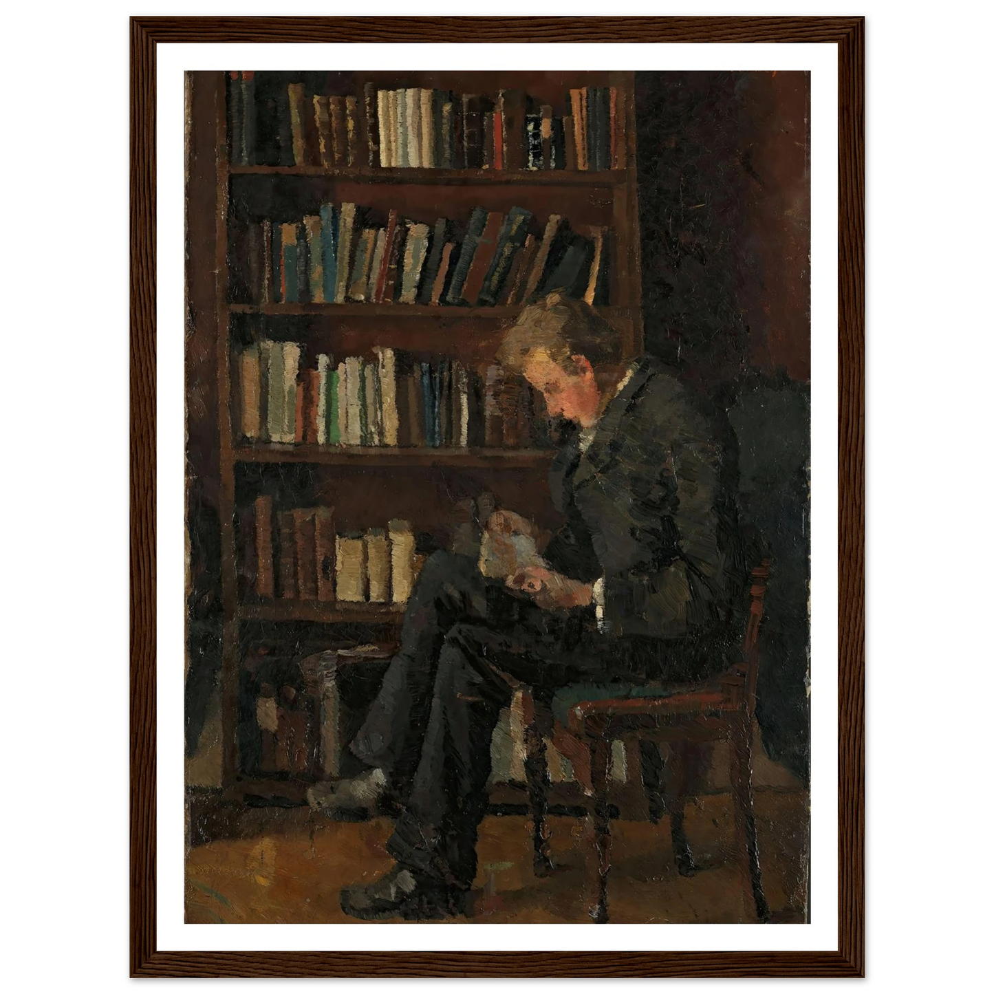 Andreas Reading (1882–1883) Art Print | Edvard Munch - Framed Poster - 30x40 cm / 12x16″ - Black frame