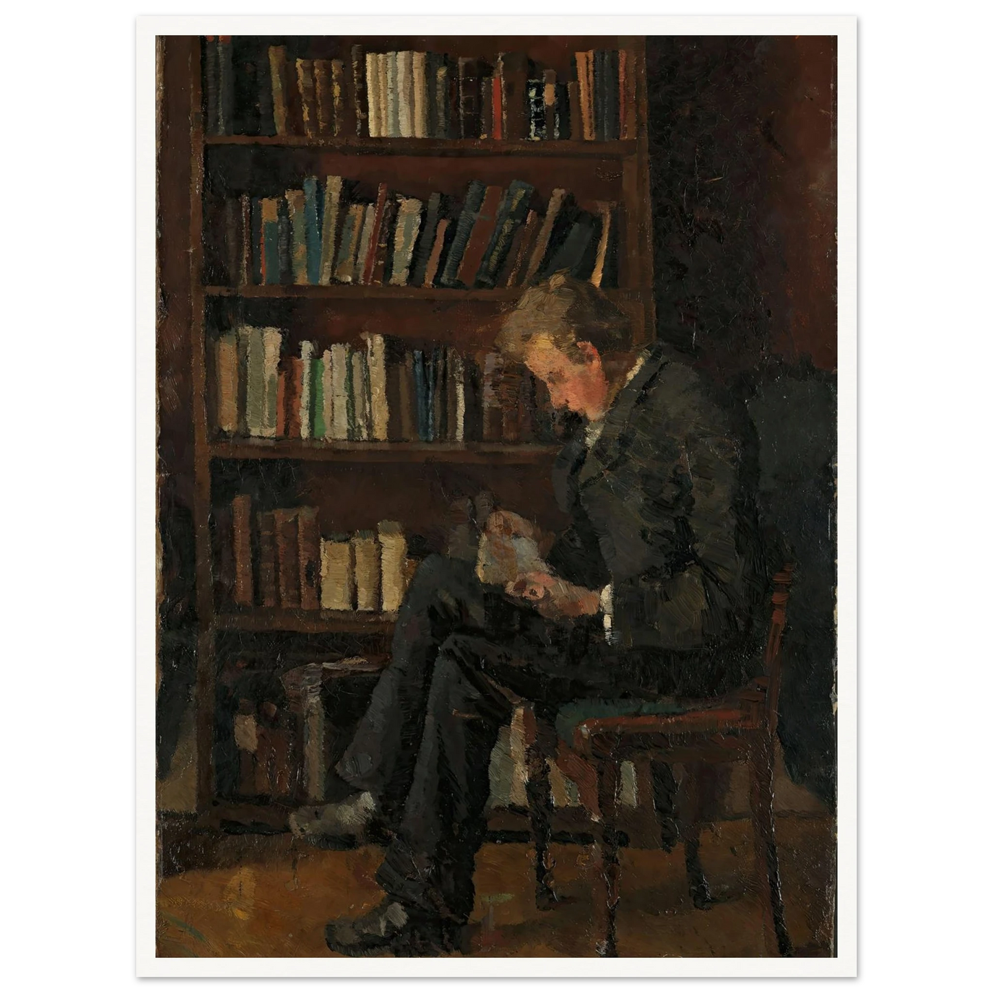 Andreas Reading (1882–1883) Art Print | Edvard Munch - Framed Poster - 30x40 cm / 12x16″ - Black frame