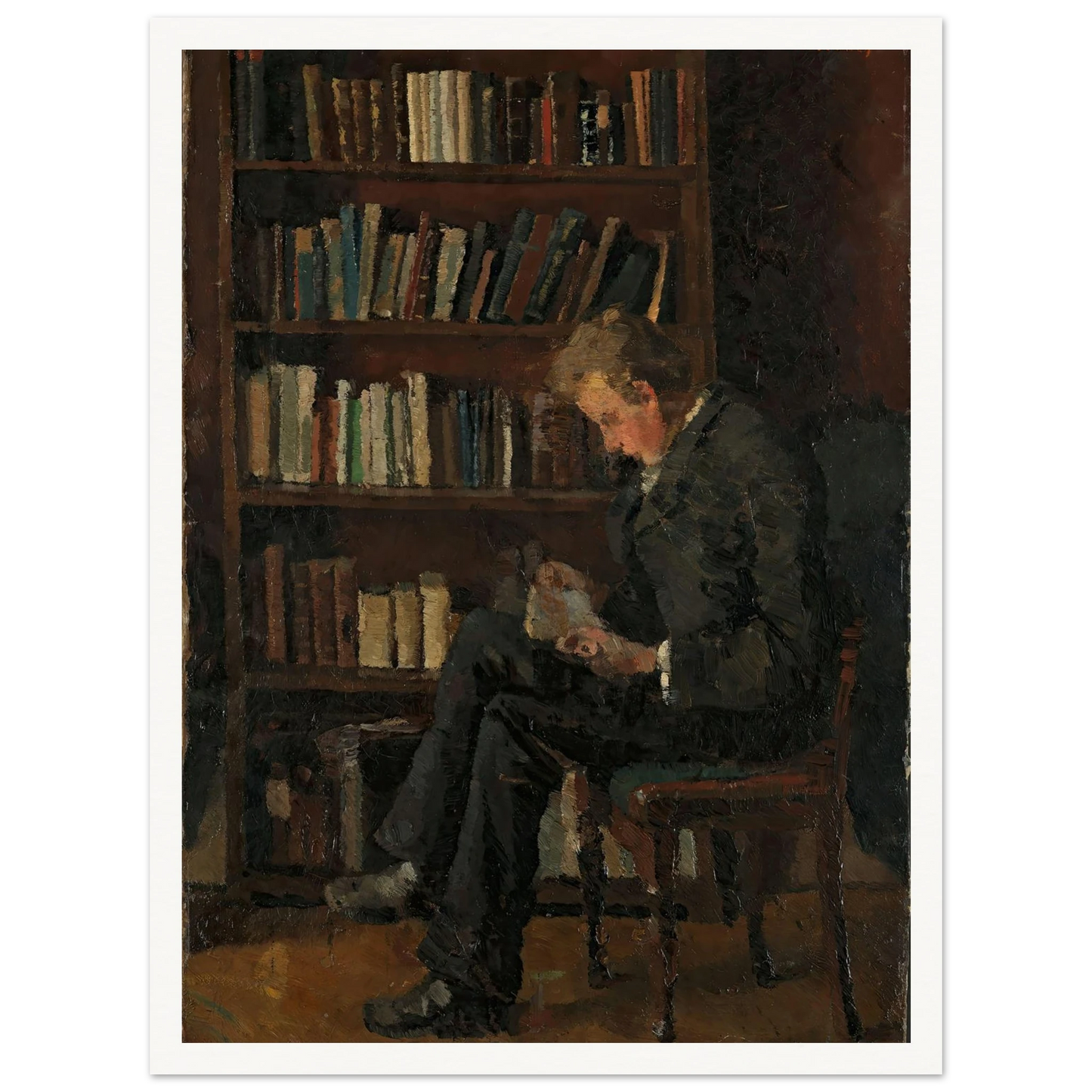 Andreas Reading (1882–1883) Art Print | Edvard Munch - Framed Poster - 30x40 cm / 12x16″ - Black frame