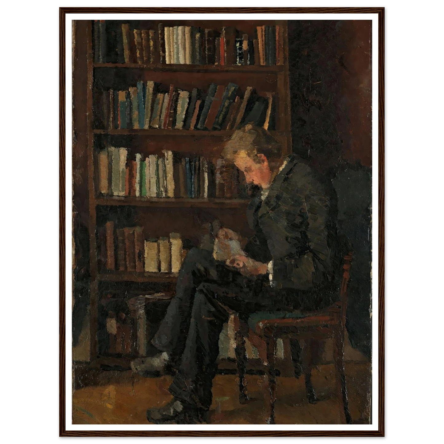 Andreas Reading (1882–1883) Art Print | Edvard Munch - Framed Poster - 30x40 cm / 12x16″ - Black frame