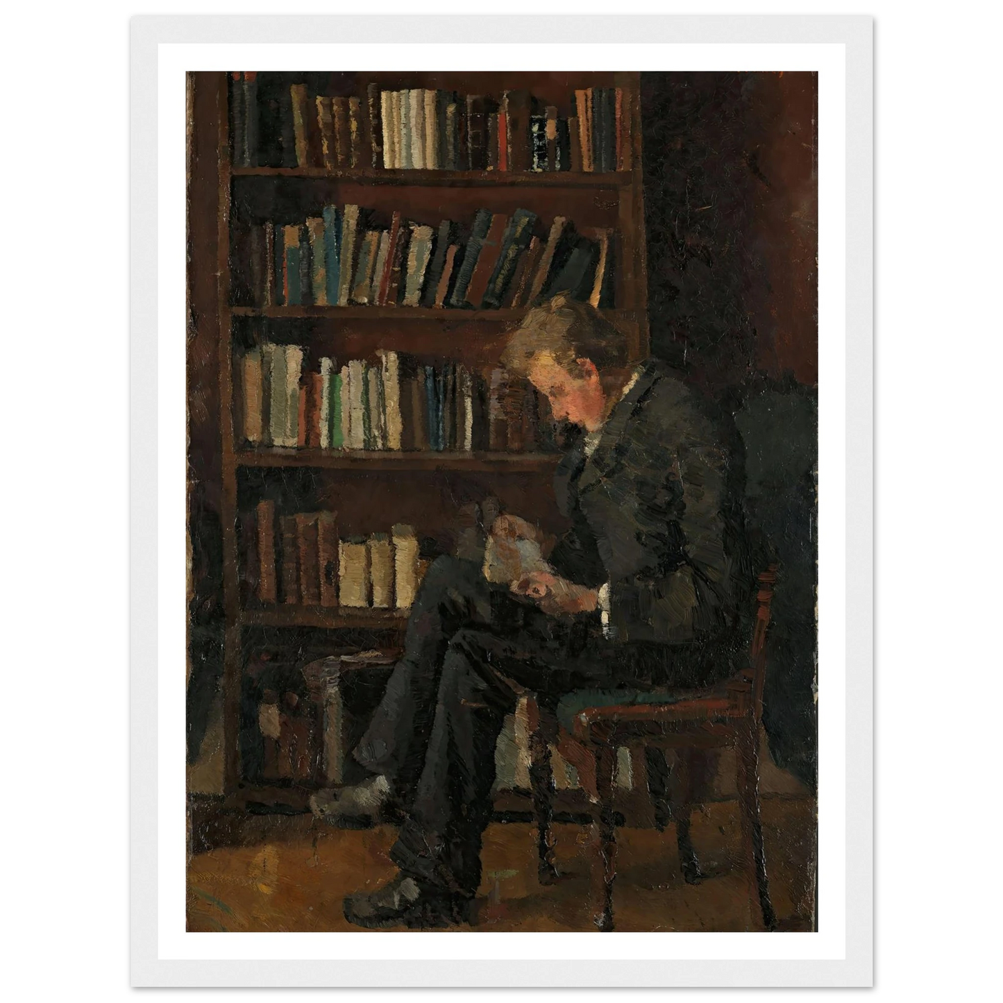 Andreas Reading (1882–1883) Art Print | Edvard Munch - Framed Poster - 30x40 cm / 12x16″ - Black frame