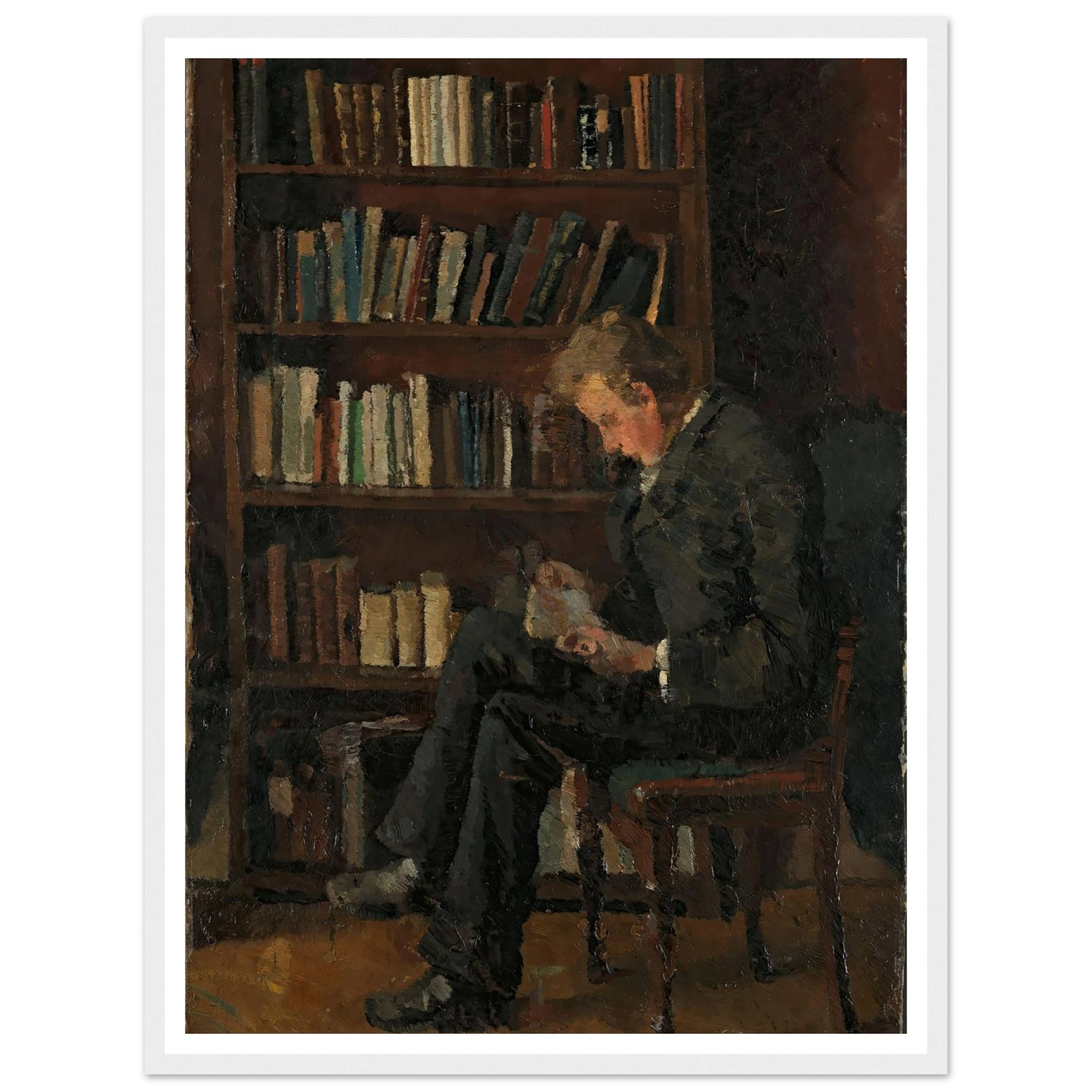 Andreas Reading (1882–1883) Art Print | Edvard Munch - Framed Poster - 30x40 cm / 12x16″ - Black frame