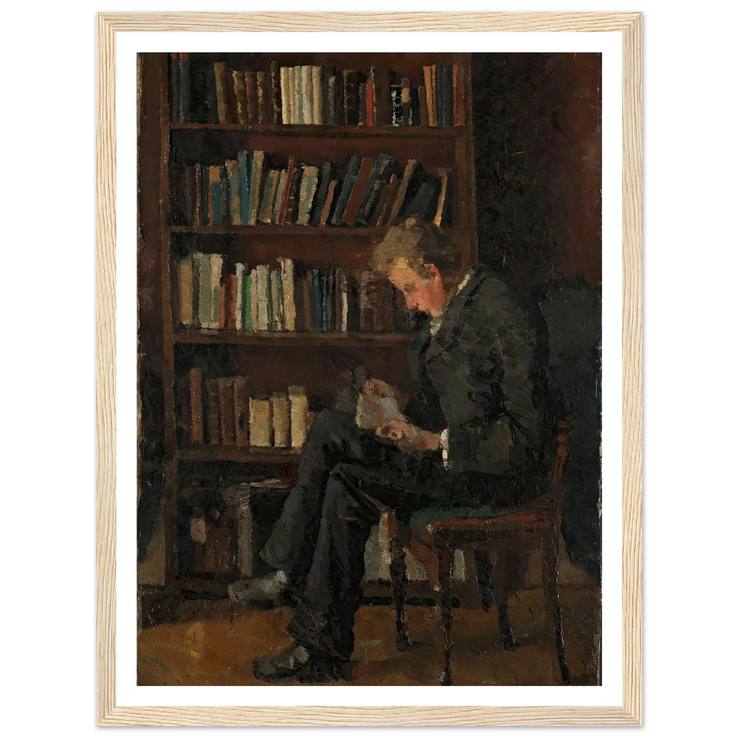 Andreas Reading (1882–1883) Art Print | Edvard Munch - Framed Poster - 30x40 cm / 12x16″ - Black frame