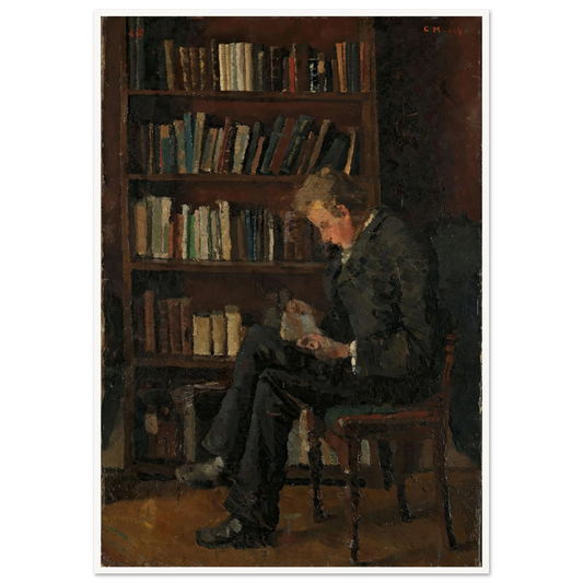 Andreas Reading (1882–1883) Art Print | Edvard Munch - Framed Poster - 30x40 cm / 12x16″ - Black frame
