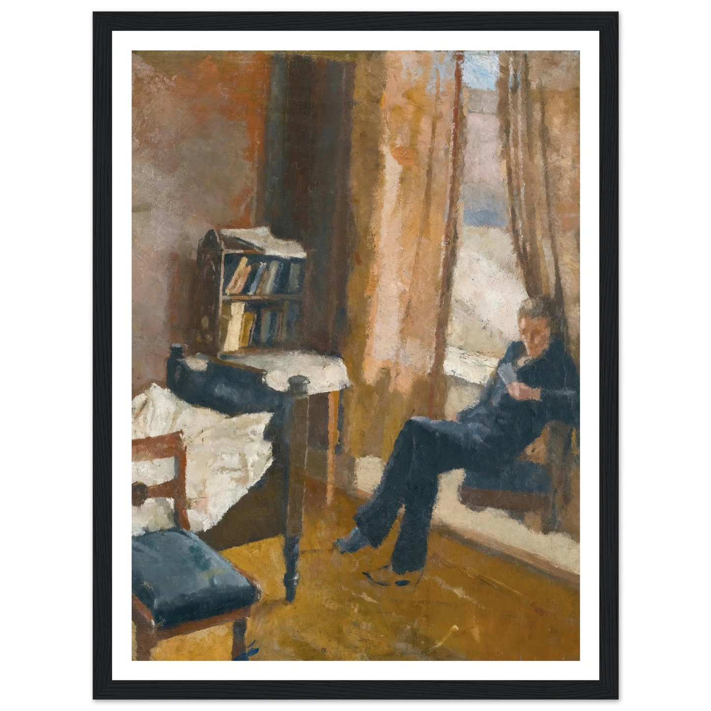 Andreas Reading Art Print | Edvard Munch - Framed Poster - 30x40 cm / 12x16″ - Black frame