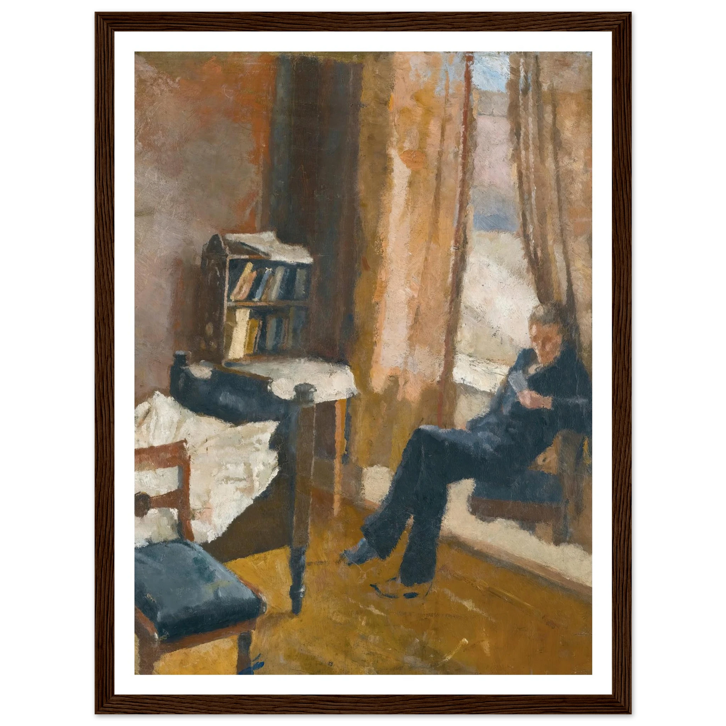 Andreas Reading Art Print | Edvard Munch - Framed Poster - 30x40 cm / 12x16″ - Black frame
