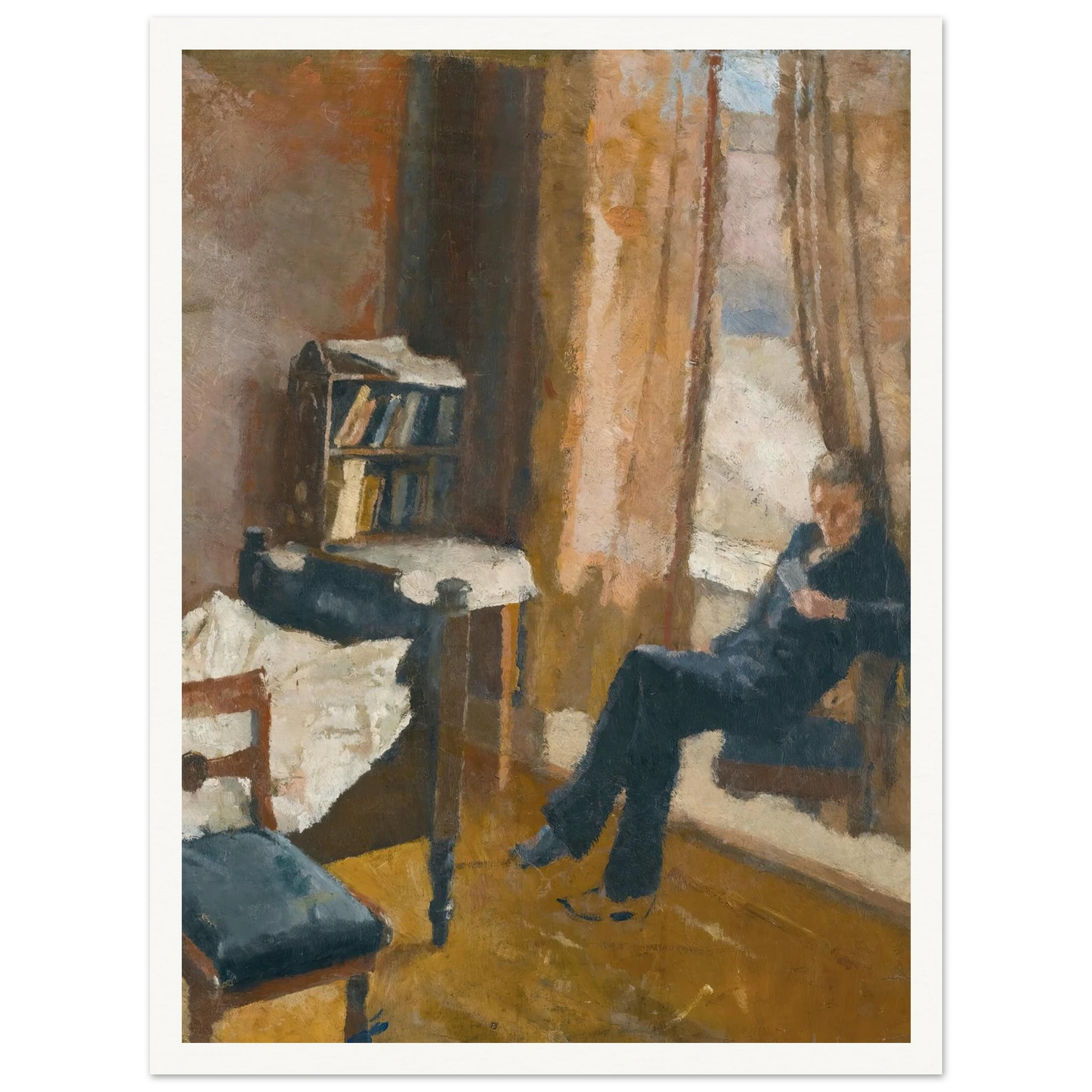 Andreas Reading Art Print | Edvard Munch - Framed Poster - 30x40 cm / 12x16″ - Black frame