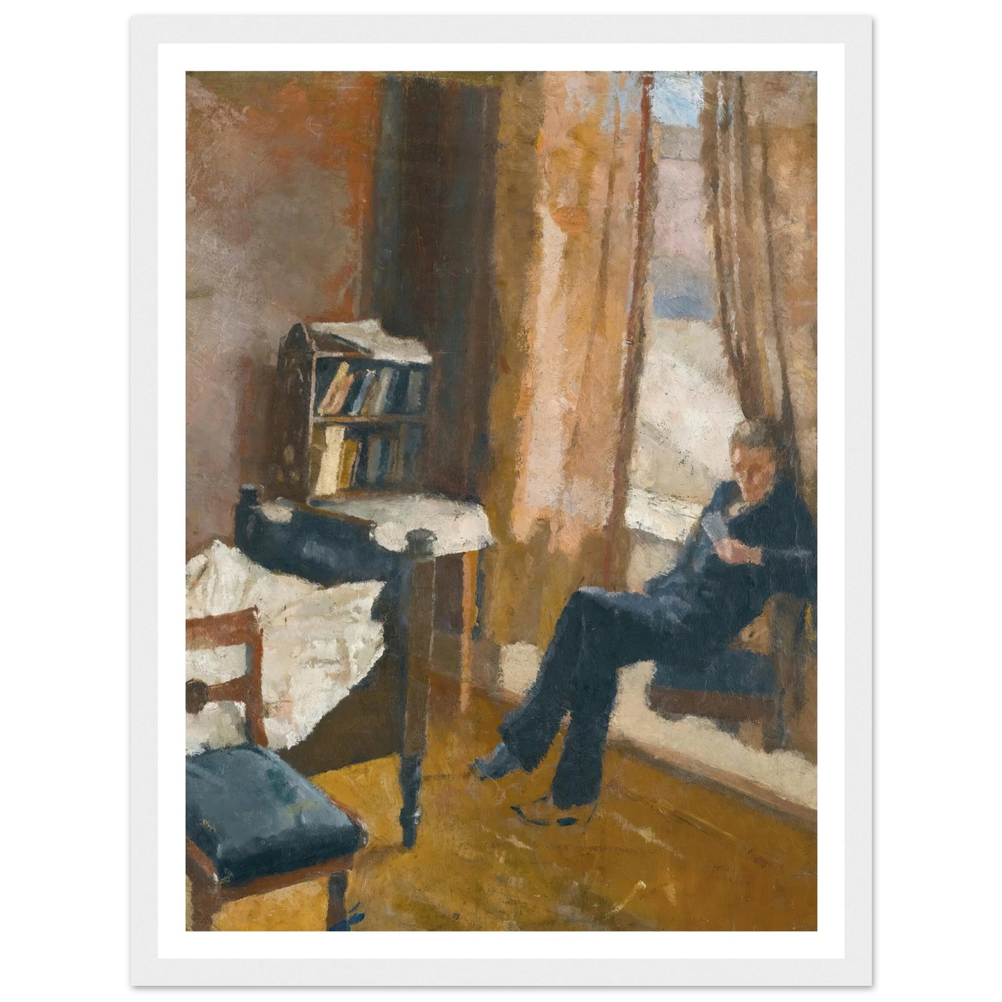 Andreas Reading Art Print | Edvard Munch - Framed Poster - 30x40 cm / 12x16″ - Black frame
