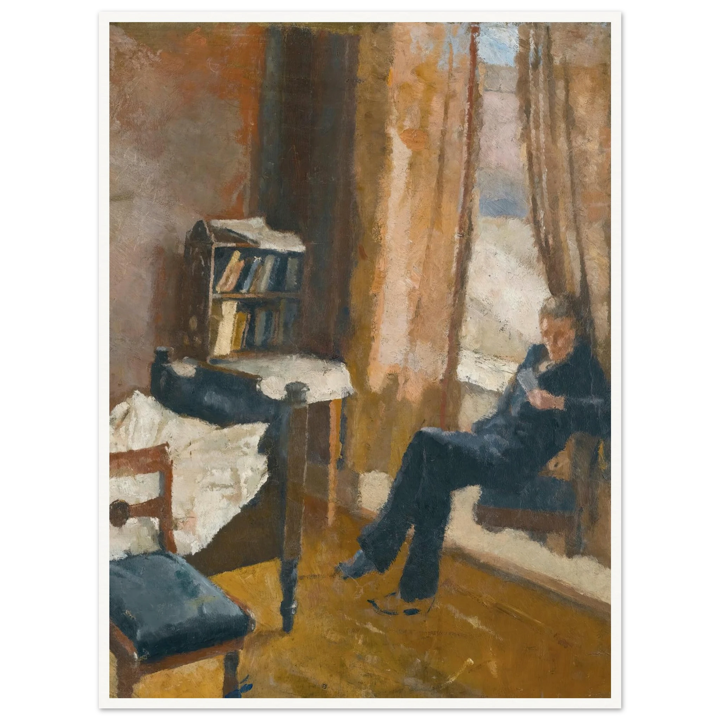 Andreas Reading Art Print | Edvard Munch - Framed Poster - 30x40 cm / 12x16″ - Black frame