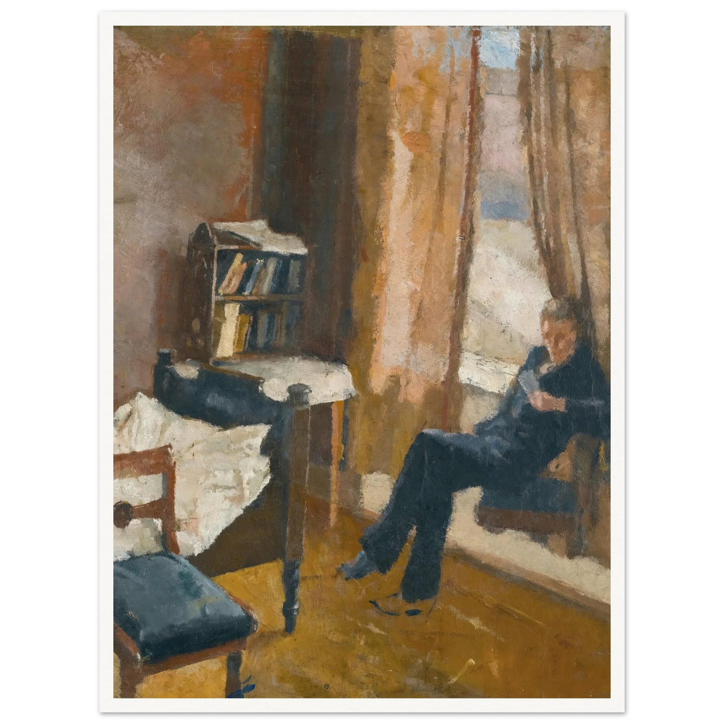 Andreas Reading Art Print | Edvard Munch - Framed Poster - 30x40 cm / 12x16″ - Black frame