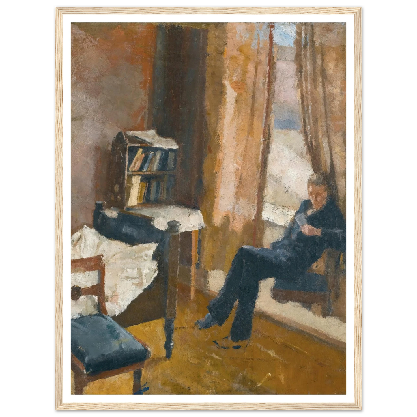 Andreas Reading Art Print | Edvard Munch - Framed Poster - 30x40 cm / 12x16″ - Black frame