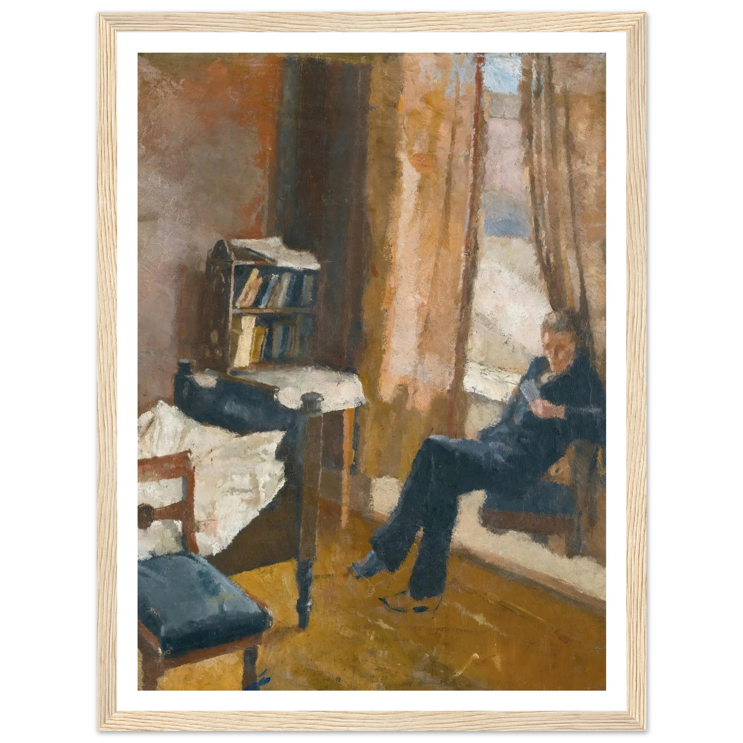 Andreas Reading Art Print | Edvard Munch - Framed Poster - 30x40 cm / 12x16″ - Black frame