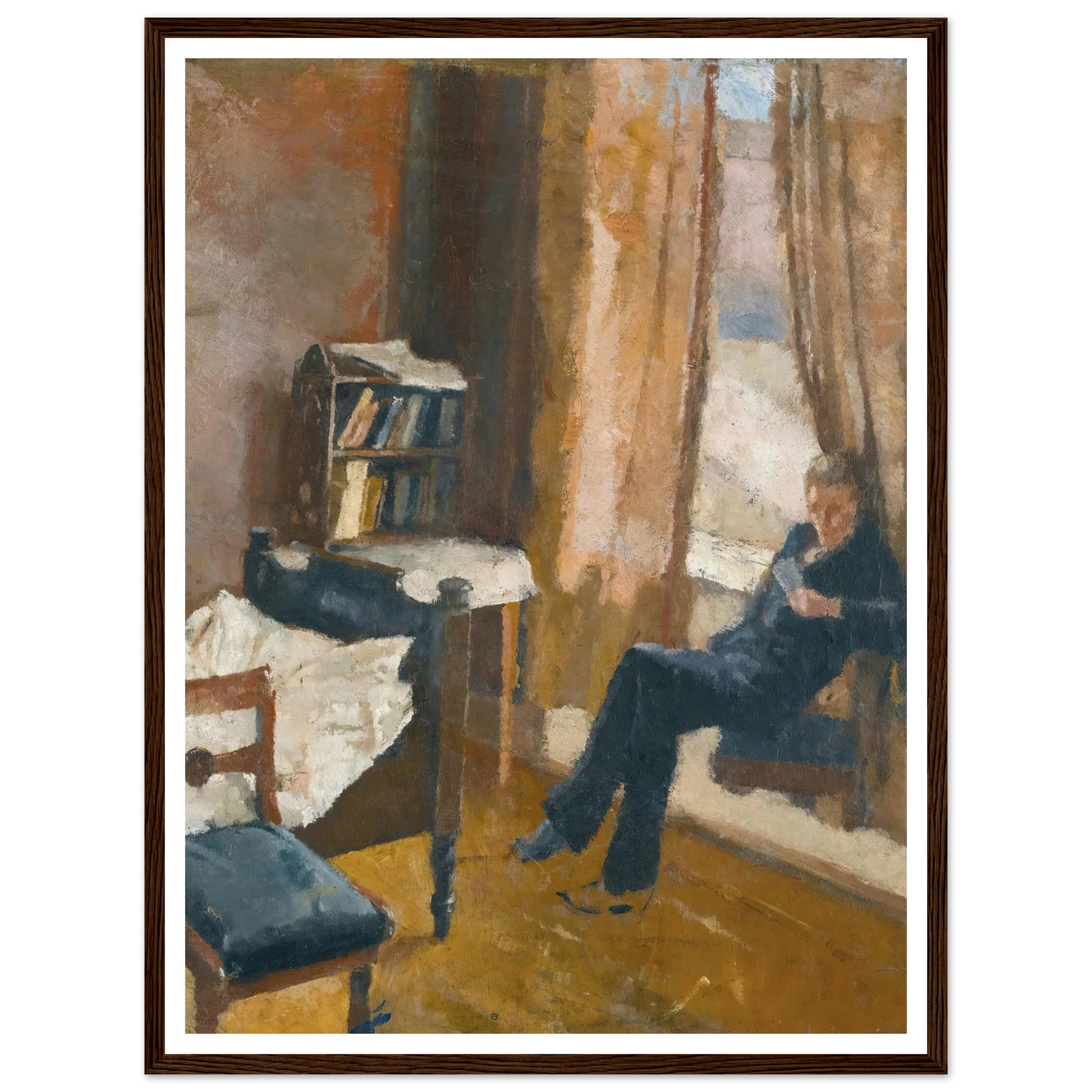 Andreas Reading Art Print | Edvard Munch - Framed Poster - 30x40 cm / 12x16″ - Black frame