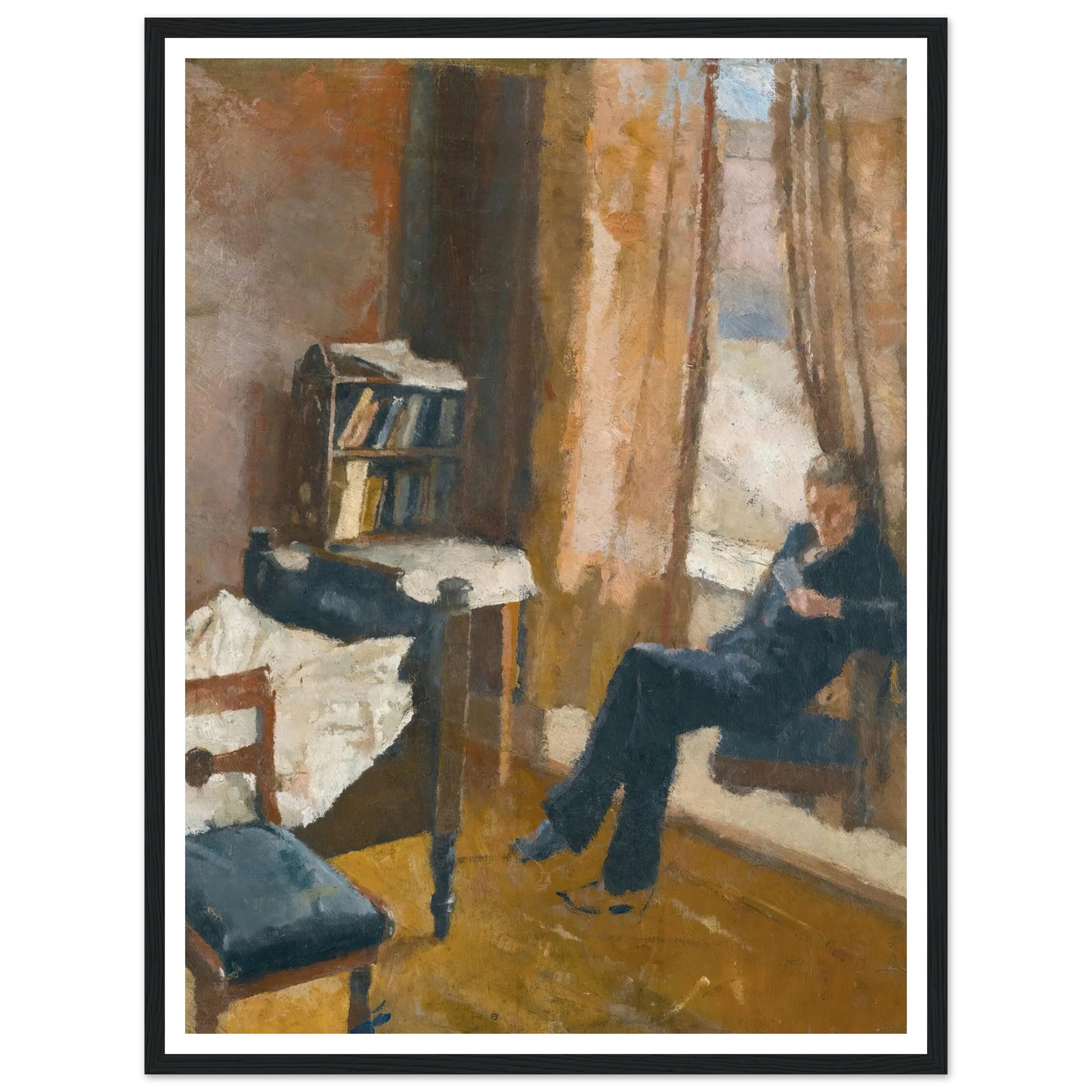 Andreas Reading Art Print | Edvard Munch - Framed Poster - 30x40 cm / 12x16″ - Black frame