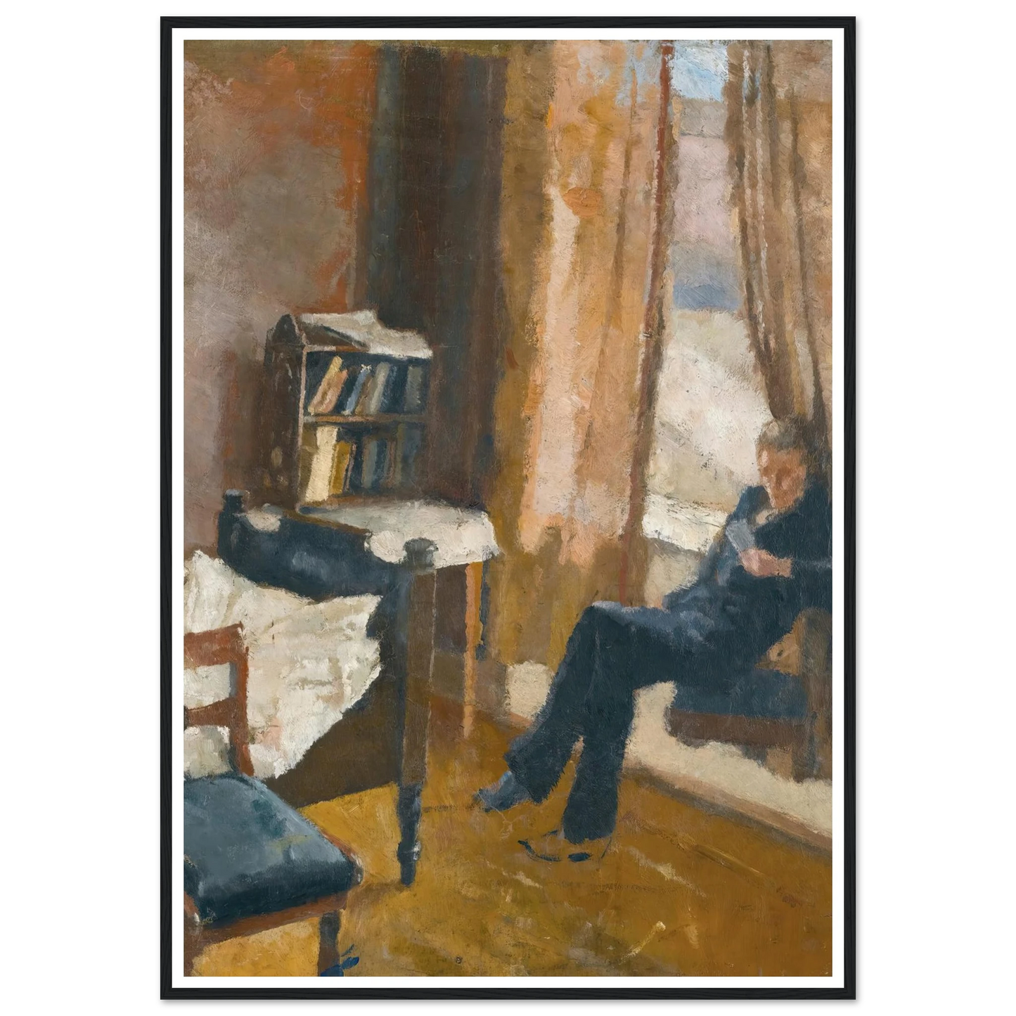Andreas Reading Art Print | Edvard Munch - Framed Poster - 30x40 cm / 12x16″ - Black frame