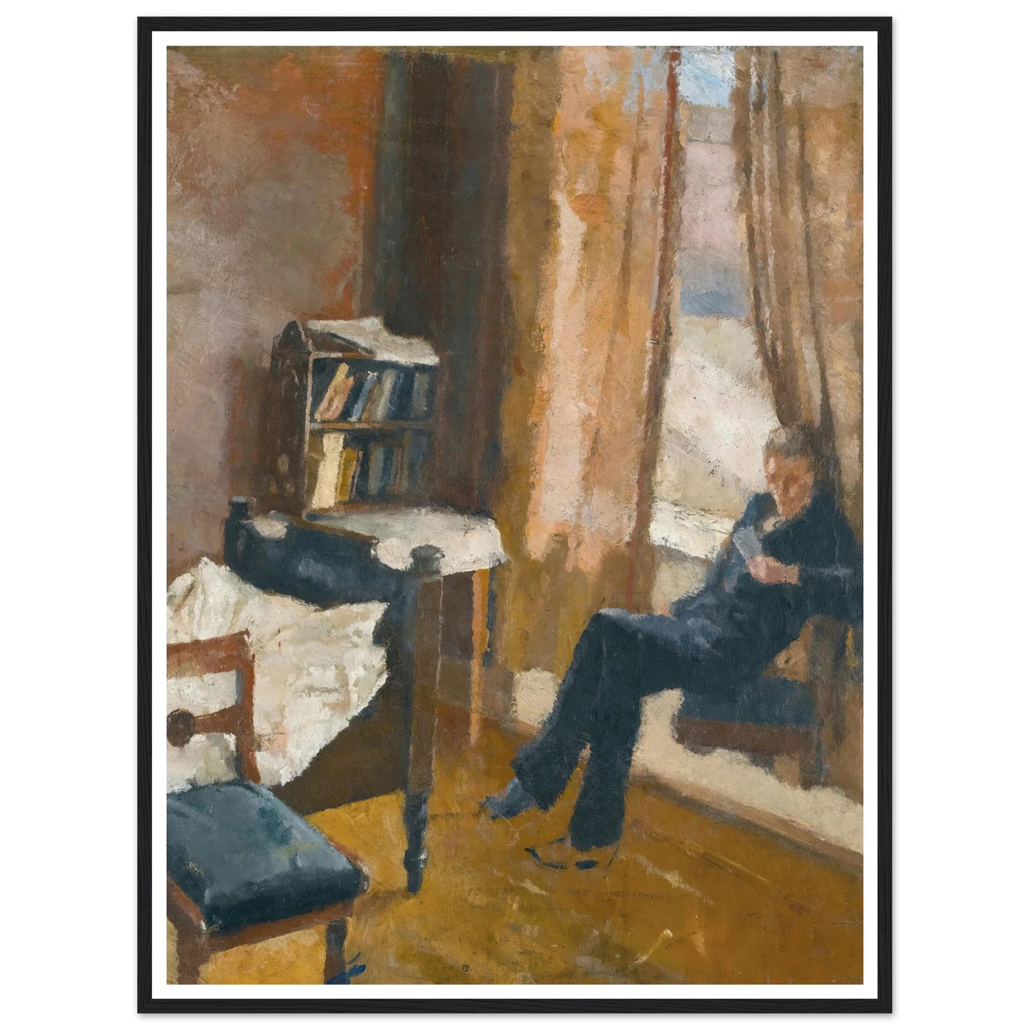 Andreas Reading Art Print | Edvard Munch - Framed Poster - 30x40 cm / 12x16″ - Black frame