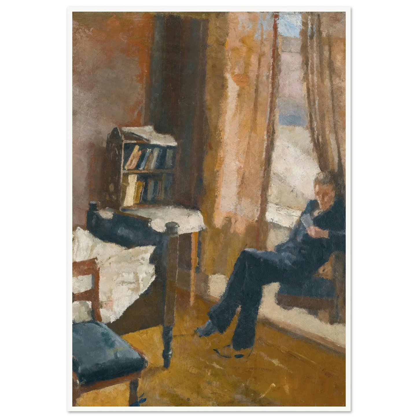 Andreas Reading Art Print | Edvard Munch - Framed Poster - 30x40 cm / 12x16″ - Black frame
