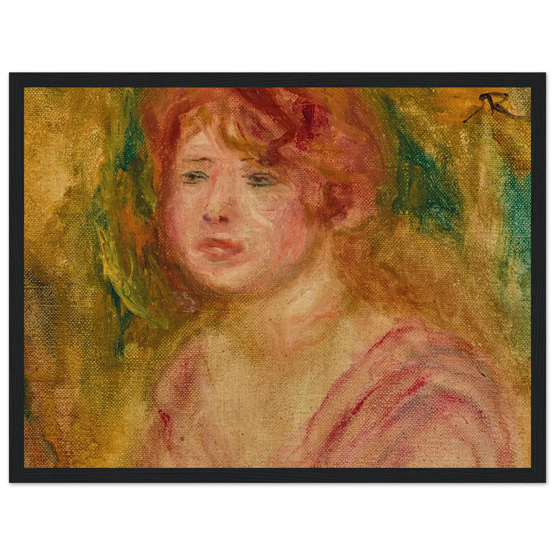 Andrée en buste (1915) Art Print | Pierre Auguste Renoir - Framed Poster - 30x40 cm / 12x16″ - Black frame
