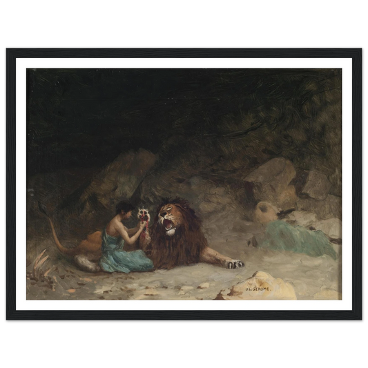 Androcles (circa 1902) Art Print | Jean Leon Gerome - Framed Poster - 30x40 cm / 12x16″ - Black frame