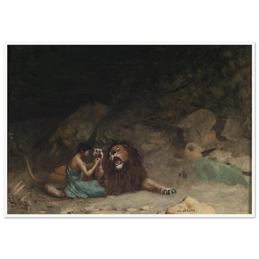 Androcles (circa 1902) Art Print | Jean Leon Gerome - Framed Poster - 30x40 cm / 12x16″ - Black frame